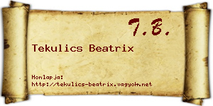 Tekulics Beatrix névjegykártya