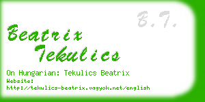 beatrix tekulics business card